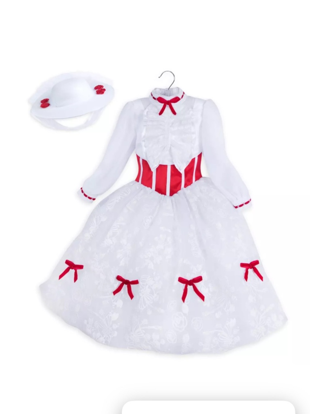 Disney Store Mary Poppins Costume Dress Set with Hat for Girls